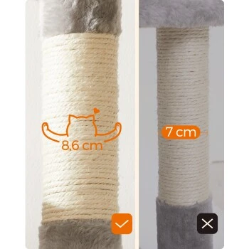 FEANDREA Kratzbaum 164cm Hellgrau Hellgrau 9 FEANDREA Kratzbaum 164cm Hellgrau Hellgrau – Bild 7