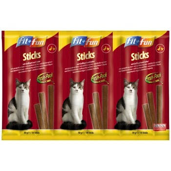 FIT+FUN Sticks 25x10 Stück Geflügel & Leber 3 FIT+FUN Sticks 25x10 Stück Geflügel & Leber